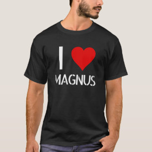 Camiseta Amo a Magnus Corazón Amante Novio Lindo Cumpleaños