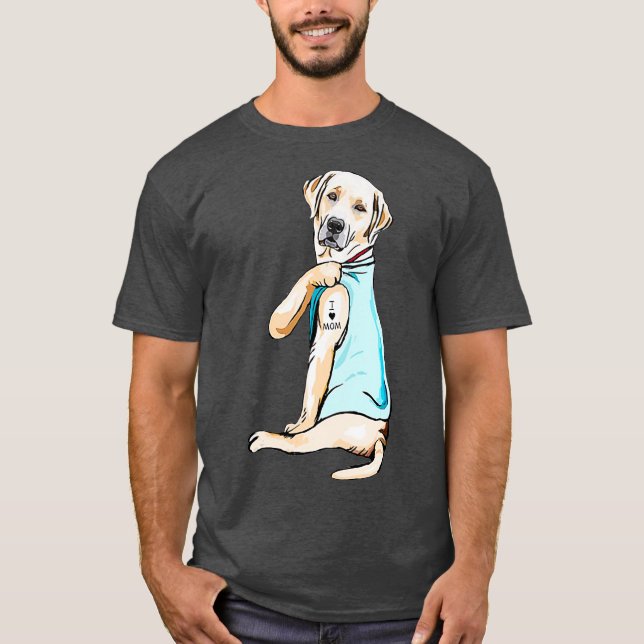 Camiseta Amo a mamá Funny Labrador Tattooed (Anverso)