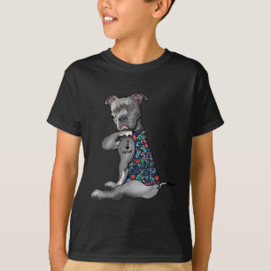 Camiseta Amo A Mamá Funny Madres De Flores De Pitbull Tatto