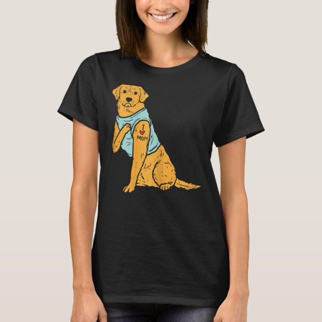 Camiseta Amo A Mamá Labrador Dorado Perro Mujeres (Anverso)