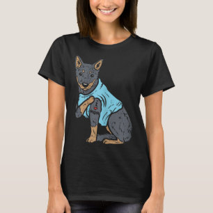 Camiseta Amo a mamá Mascota animal Bovino rojo azul perro p