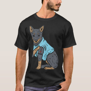 Camiseta Amo a mamá Mascota animal Bovino rojo azul perro p