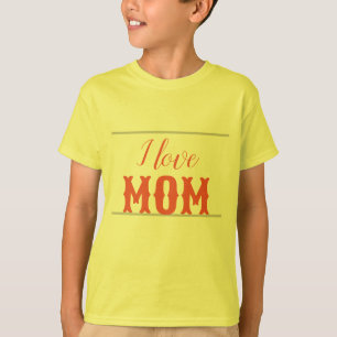 Camiseta Amo a mamá naranja niño amarillo