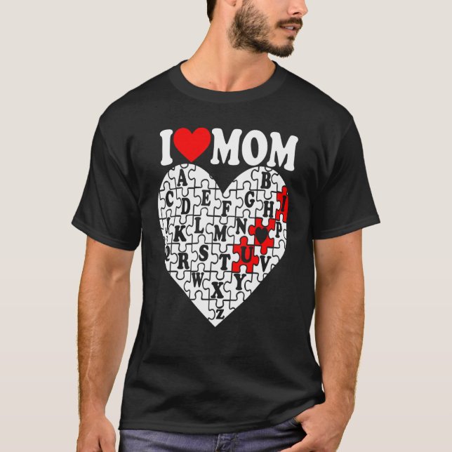 Camiseta Amo a mamá Redheart Word Search Día de San Valentí (Anverso)