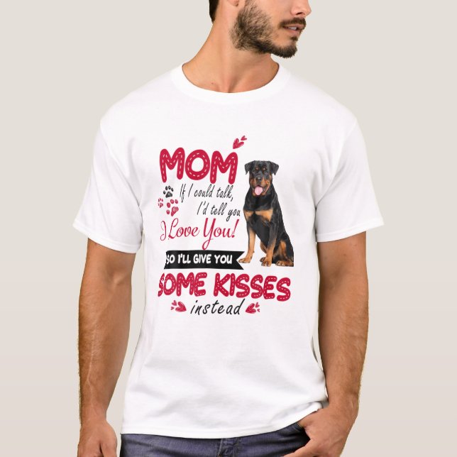 Camiseta Amo a Mamá Rottweiler Perro Mamá Día de Perro (Anverso)