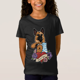 Camiseta Amo a Mamá Tattoo, a la Madre Pastora Alemana