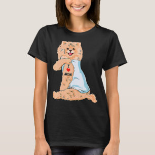 Camiseta Amo a mamá Tattoo Alemán Spitz Mamá Perro Da de Ma