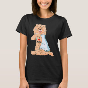 Camiseta Amo a Mamá Tattoo Alemana Spitz Mamá Perro Mujeres