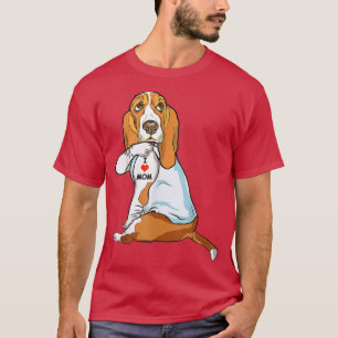 Camiseta Amo a Mamá Tattoo Basset Hound Mamá Perro Mujeres 