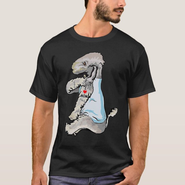 Camiseta Amo A Mamá Tattoo Bedlington Terrier Mamá Perro Mo (Anverso)