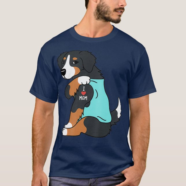 Camiseta Amo a mamá Tattoo Bernese Mountain Dog Funny Day (Anverso)