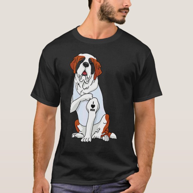 Camiseta Amo a mamá Tattoo Bernhardiner Día de la Madre Per (Anverso)