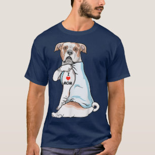 Camiseta Amo a mamá Tattoo Bulldog americano Día de Madre G