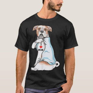 Camiseta Amo a mamá Tattoo Bulldog americano Día de Madre G
