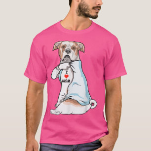 Camiseta Amo a mamá Tattoo Bulldog americano Día de Madre G