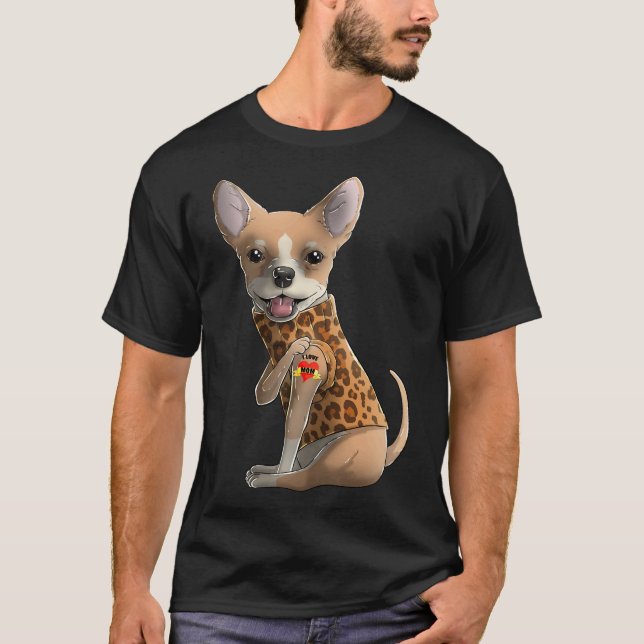 Camiseta Amo A Mamá Tattoo Chihuahua El Día De La Madre (Anverso)