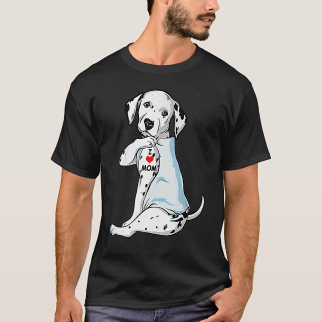 Camiseta Amo a Mamá Tattoo Dalmatia Mamá Perro Mujeres (Anverso)