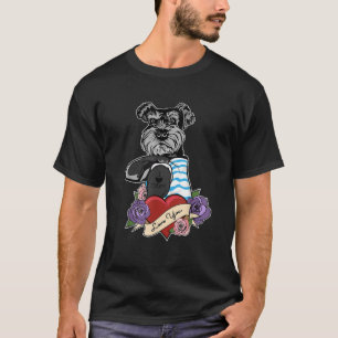 Camiseta Amo a Mamá Tattoo Diseño I Funny Miniatura Schnauz