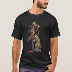 Camiseta Amo A Mamá Tattoo Divertido Perro Dachshund Con Ba