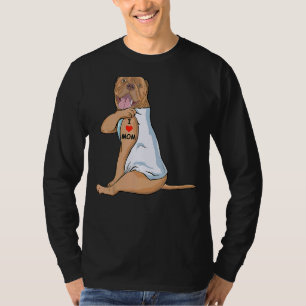 Camiseta Amo A Mamá Tattoo Dogue De Bordeaux Mamá Perro Muj