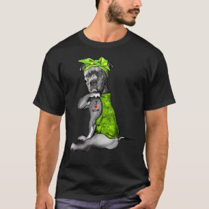 Camiseta Amo A Mamá Tattoo Funny Perro Pitbull St Patricks 