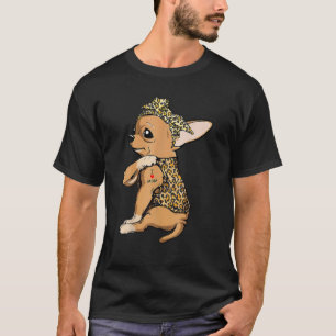Camiseta Amo A Mamá Tattoo Gracioso Perro Chihuahua Con Ban