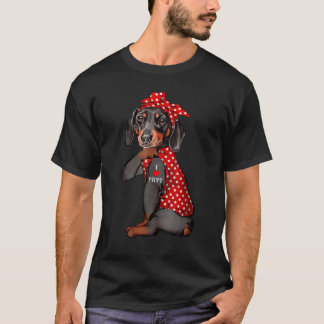 Camiseta Amo A Mamá Tattoo Gracioso Perro De Dachshund Que
