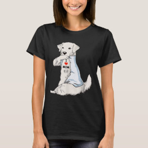 Camiseta Amo a Mamá Tattoo Kuvasz Mamá Perro Amante Mujeres