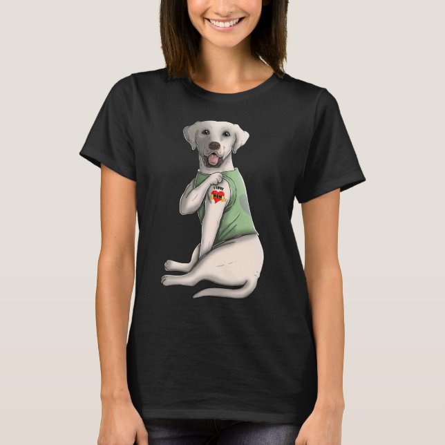 Camiseta Amo A Mamá Tattoo Labrador Día De La Madre (Anverso)
