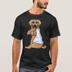 Camiseta Amo a Mamá Tattoo Malabar a Mamá Perro Mujeres