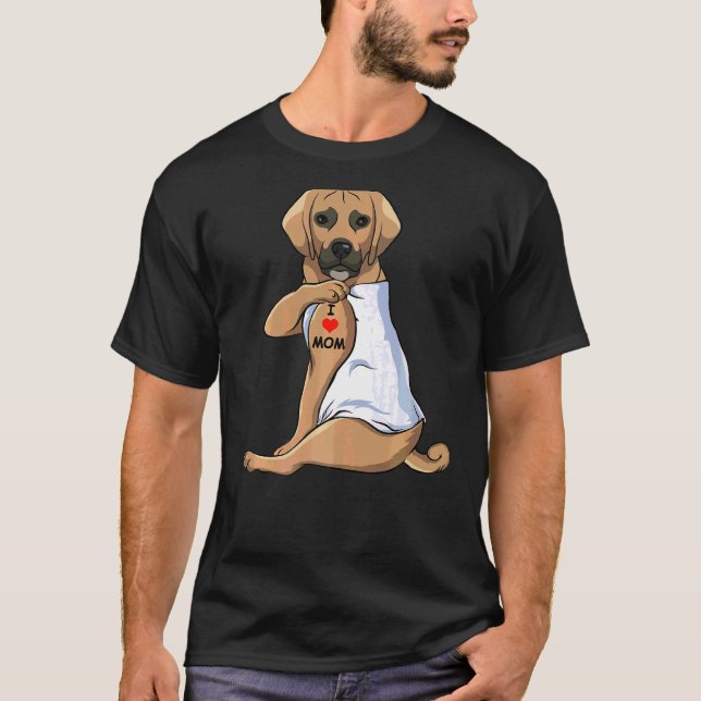 Camiseta Amo a Mamá Tattoo Malabar a Mamá Perro Mujeres (Anverso)