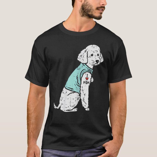 Camiseta Amo a Mamá Tattoo, Mascota, dueña de perros (Anverso)