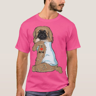 Camiseta Amo a mamá Tattoo Pekingese Mamá Perro amante de l