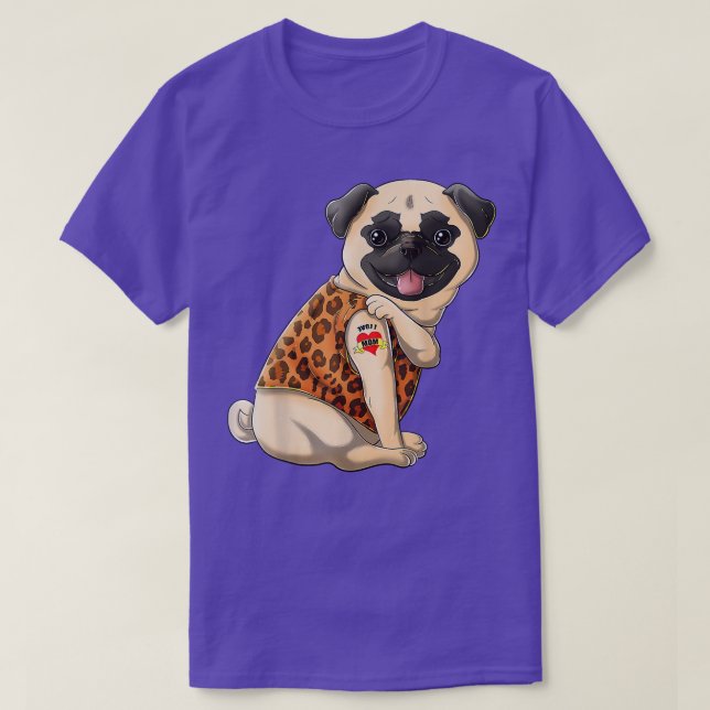 Camiseta Amo a Mamá Tattoo Perro Perro Perro Perra Regalos  (Diseño del anverso)
