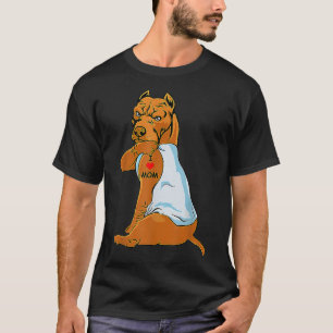 Camiseta Amo a mamá Tattoo Pitbull Mamá Perro amante de la