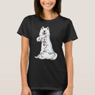 Camiseta Amo a Mamá Tattoo Samoyen Mamá Perro Mujeres