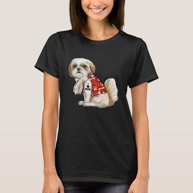 Camiseta Amo a mamá Tattoo Shih Tzu Mamá divertida Día de l (Anverso)
