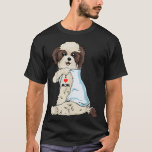 Camiseta Amo a Mamá Tattoo Shih Tzu Mamá Perro Mujeres Aman