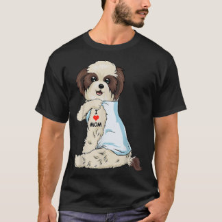 Camiseta Amo a Mamá Tattoo Shih Tzu Mamá Perro Mujeres Aman