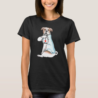Camiseta Amo a Mamá Tatuaje American Bulldog Mamá Perro Mu