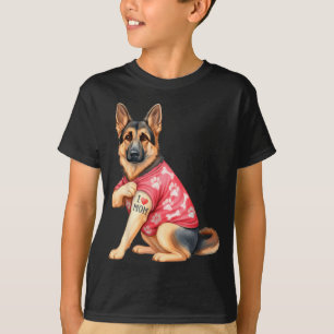 Camiseta Amo a mamá tatuaje divertido amante del perro past