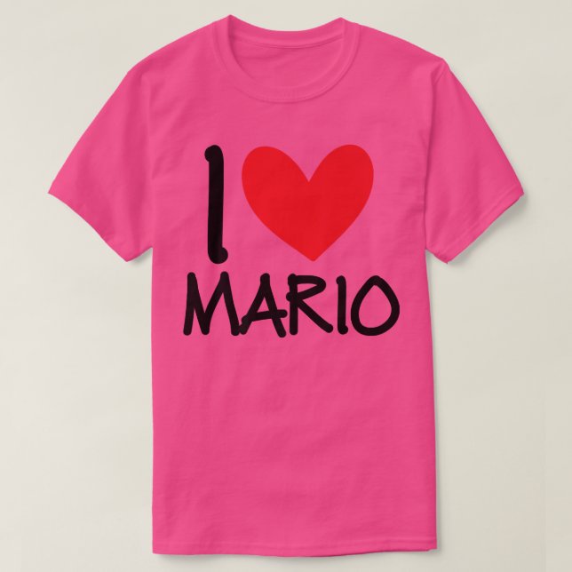 Camiseta Amo a Mario Nombre Hombres Personalizados Guy BFF  (Diseño del anverso)