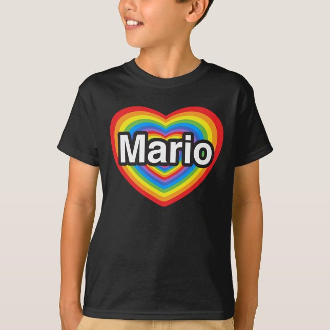 Camiseta Amo a Mario. Te amo, Mario. Corazón (Anverso)