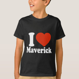 Camiseta Amo a Maverick, Me encanta Maverick, Corazón Rojo 