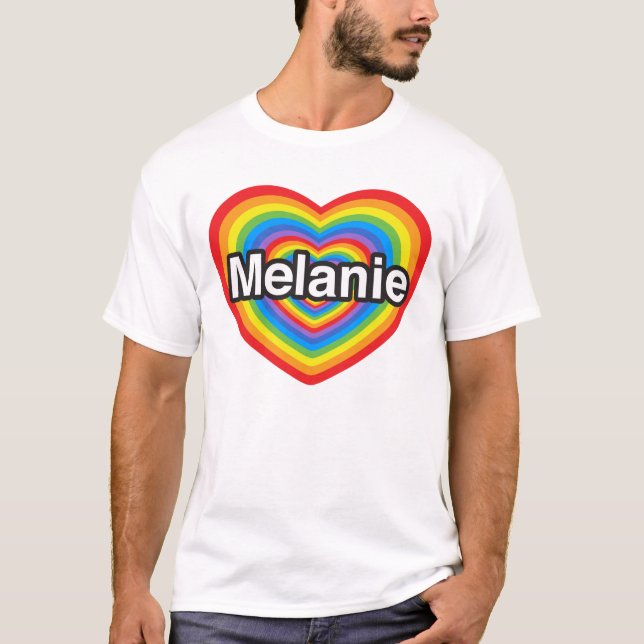 Camiseta Amo a Melanie. Te amo Melanie. Corazón (Anverso)