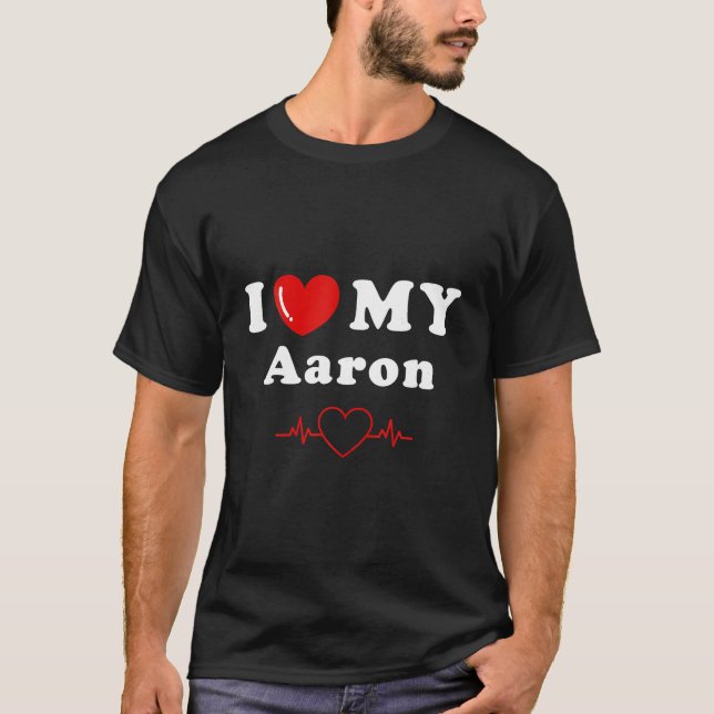 Camiseta Amo a mi Aaron haciendo cosas de Aaron T Shirt (Anverso)
