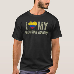 Camiseta Amo a mi abuela colombiana Colombia Bandera Famili