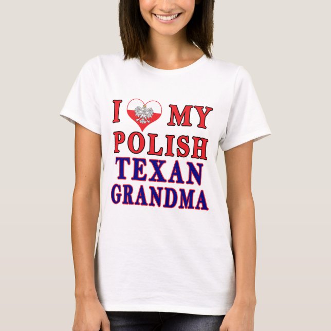Camiseta Amo a mi abuela textil polaca (Anverso)