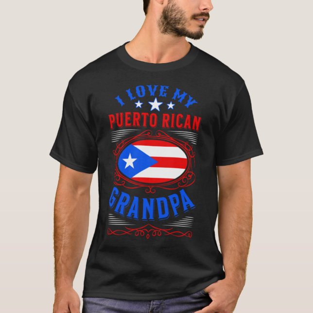Camiseta Amo a mi abuelo puertorriqueño (Anverso)