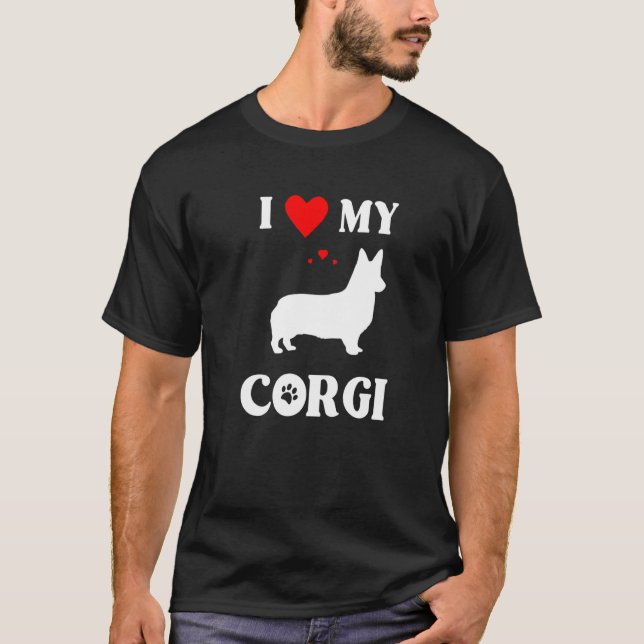 Camiseta Amo a mi adorable perro Corgi (Anverso)